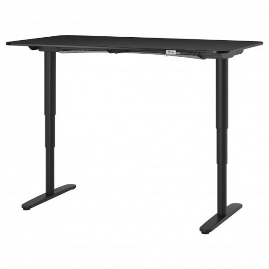 Computer desk IKEA BEKANT 160x80 cm with adjustable height Black 992.818.12