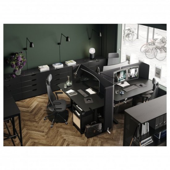 Computer desk IKEA BEKANT 160x80 cm with adjustable height Black 992.818.12