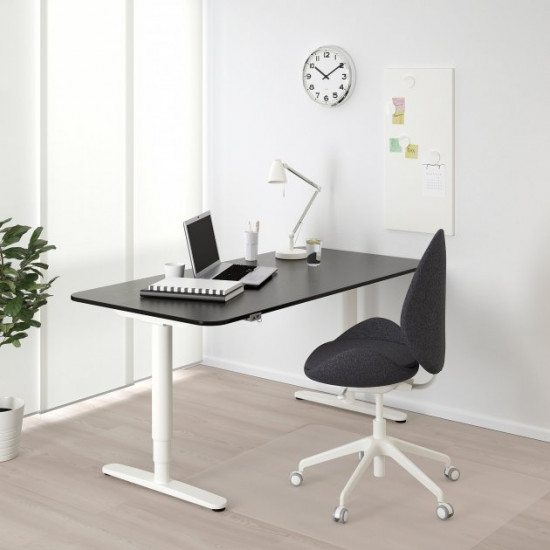 Computer desk IKEA BEKANT 160x80 cm with adjustable height Black, white 592.818.47