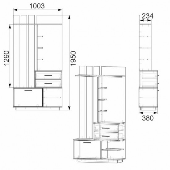 Hallway Companit Eva Alba (100.3x38x195 cm)