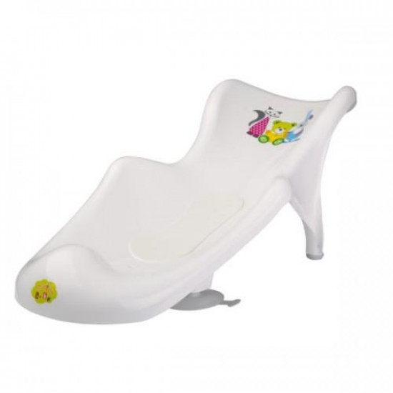 Plastic children's bathing slide with anti-slip mat and suction cups Maltex Bear, white