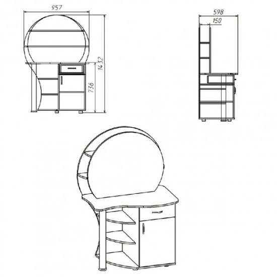 Dressing table KOMPANIT-3 Oak