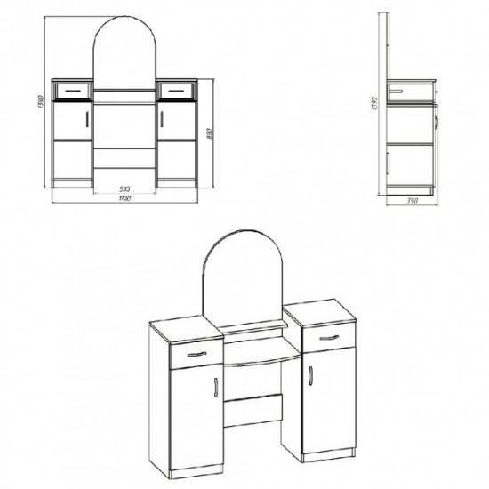 Dressing table KOMPANIT-2 Nymphea Alba