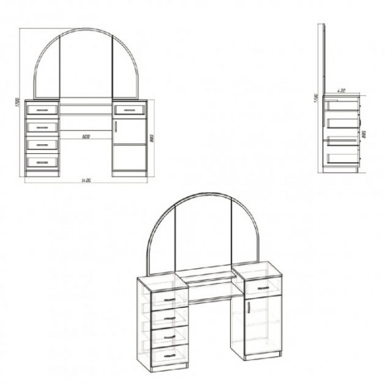 Dressing table KOMPANIT-5 Nymphea Alba