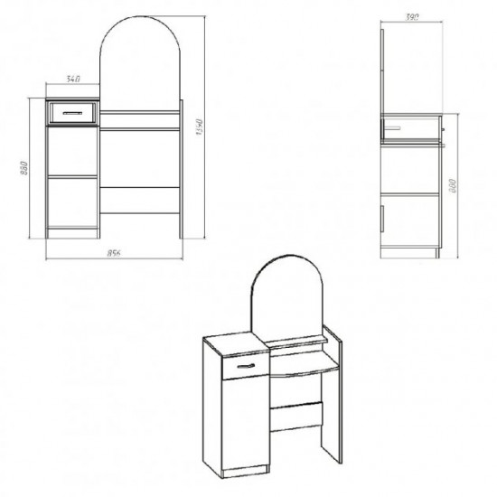 Dressing table KOMPANIT-1 Wenge