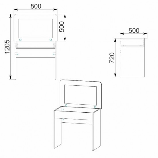 Dressing table KOMPANIT 7 Walnut Ecco