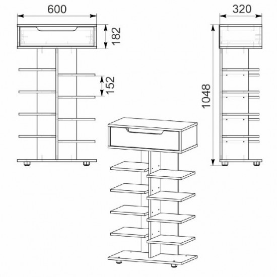 Shoe cabinet KOMPANIT TO-15 Nymphea Alba