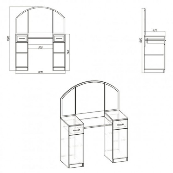 Dressing table KOMPANIT-4 Beech