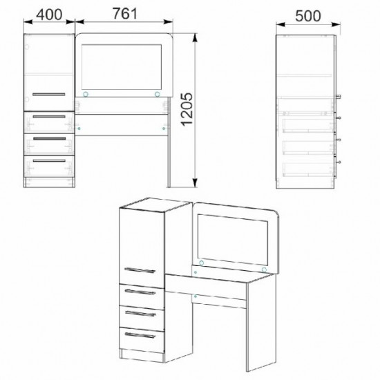 Dressing table KOMPANIT 8 Wenge