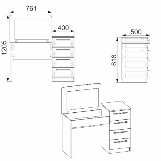 Dressing table KOMPANIT 9 Beech