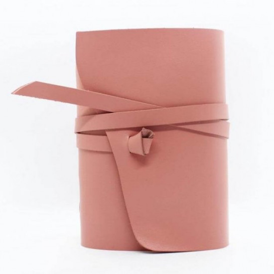 Women's leather notebook B6 Pink lined sheets Comfy strap