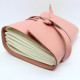 Women's leather notebook B6 Pink lined sheets Comfy strap