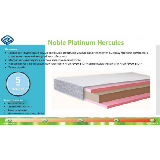  Матрац HIGHFOAM Noble Platinum Hercules 80x190