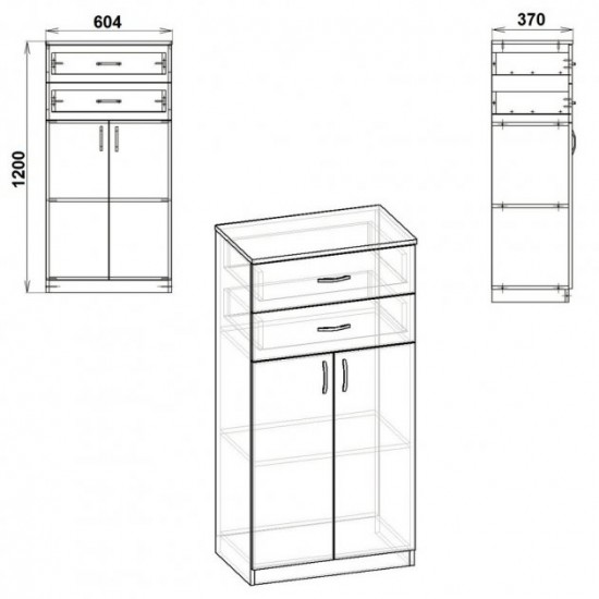 Cabinet chest of drawers for documents Kompanit KSh-14 apple tree