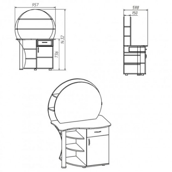 Dressing table Companit Trumo-3 oak sonoma