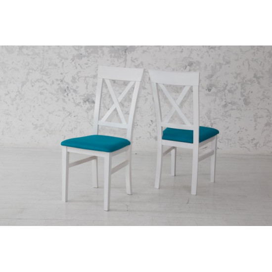 Dining chair Mix furniture Cross white / turquoise