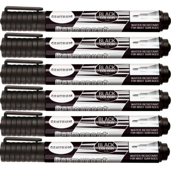 Set of permanent markers Centrum round black 6 pcs (804666) (2000998451929)