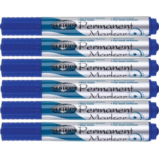 Set of permanent markers Centrum beveled blue 6 pcs (805336KB) (2000998451943)