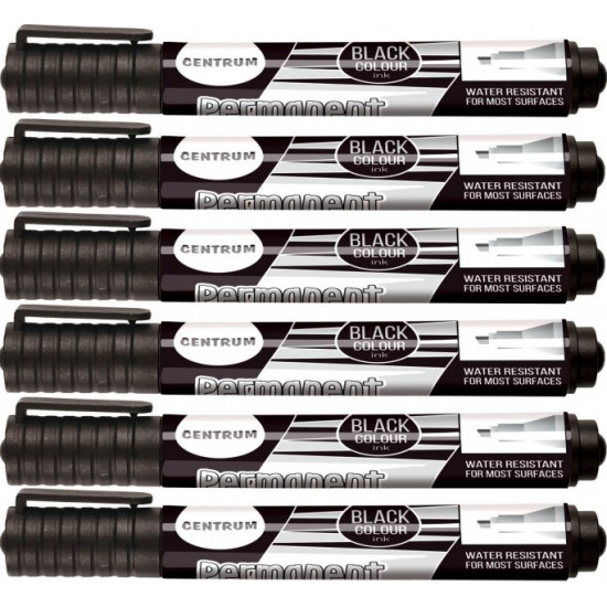 Set of permanent markers Centrum beveled black 6 pcs (805346) (2000998451950)