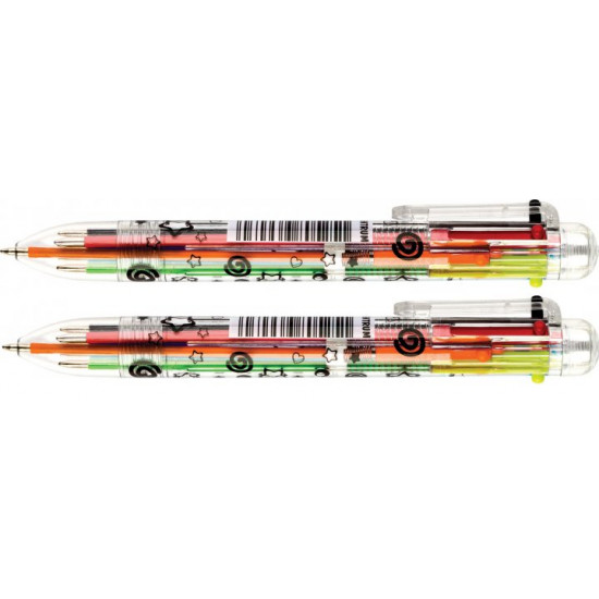 Automatic ballpoint pen Centrum 6 colors 0.7 mm x 2 pcs (805252) (2000998451417)