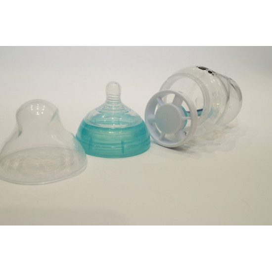 Feeding bottle (1 piece) Tommee tippee plastic transparent with turquoise twist 448