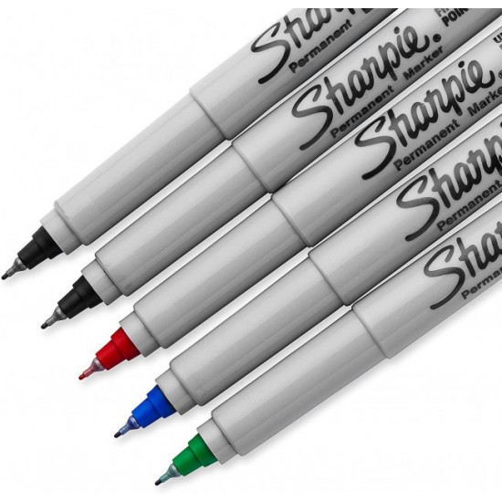 Markers permanent liners Sharpie Permanent Markers, Ultra Fine Point 5 pcs. (37675PP)