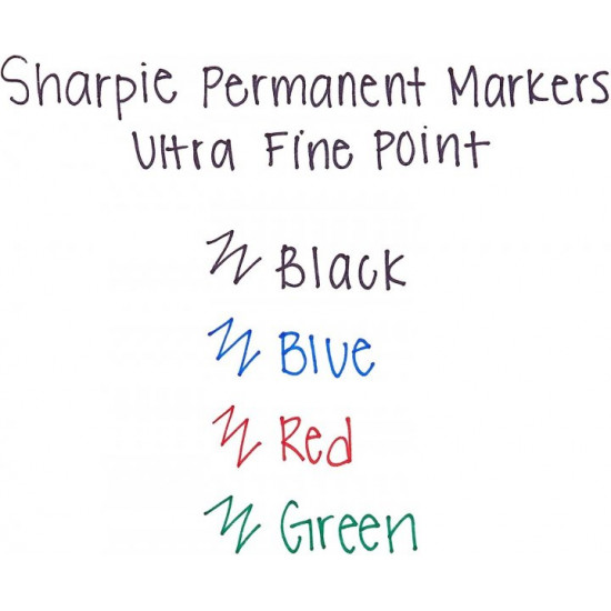 Markers permanent liners Sharpie Permanent Markers, Ultra Fine Point 5 pcs. (37675PP)