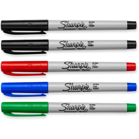 Markers permanent liners Sharpie Permanent Markers, Ultra Fine Point 5 pcs. (37675PP)