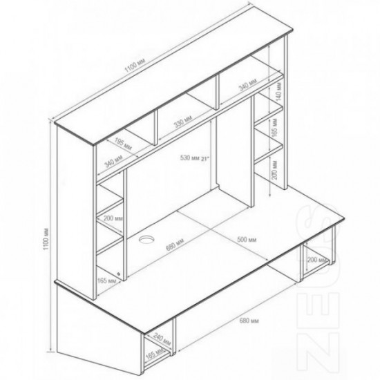 Hanging computer desk AirTable IV Comfy-Home wenge