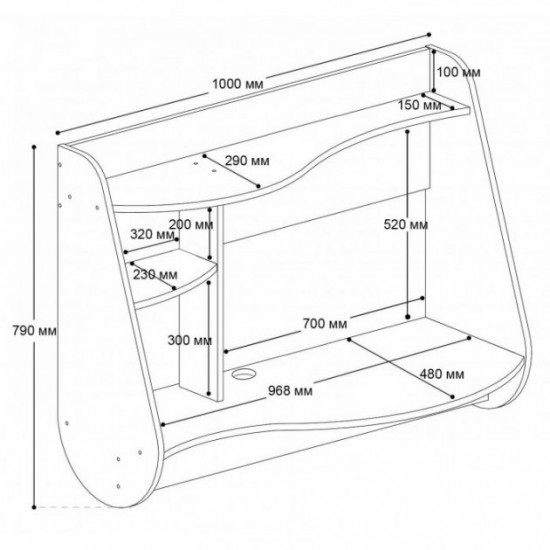 Навісний стіл AirTable Drop Comfy-Home венге