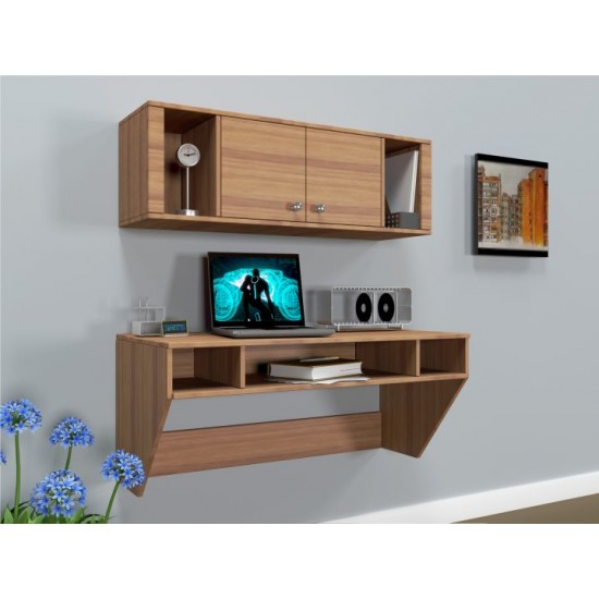 Wall mounted computer desk AirTable-II Kit Comfy-Home walnut