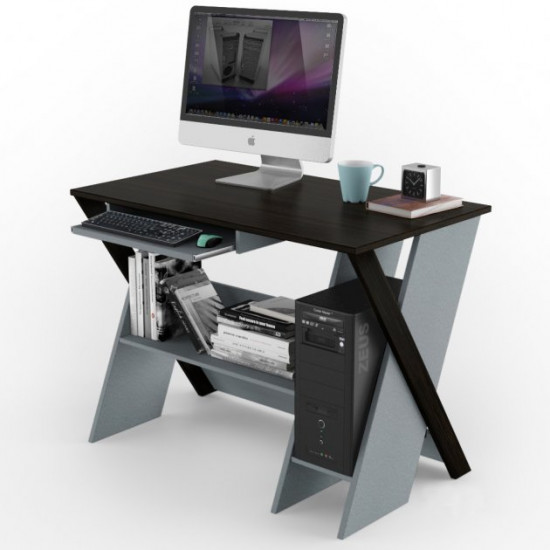 Computer desk Zhuk Comfy-Home wenge+aluminum