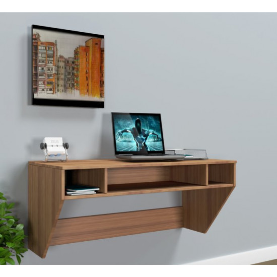 Wall mounted computer desk AirTable-II Mini Comfy-Home walnut