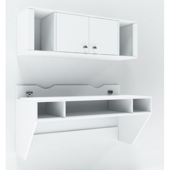 Hanging computer desk AirTable-II Kit Comfy-Home white