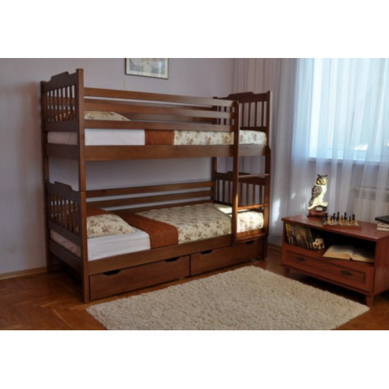 Bunk bed Venger Eva made of natural wood Alder Brown