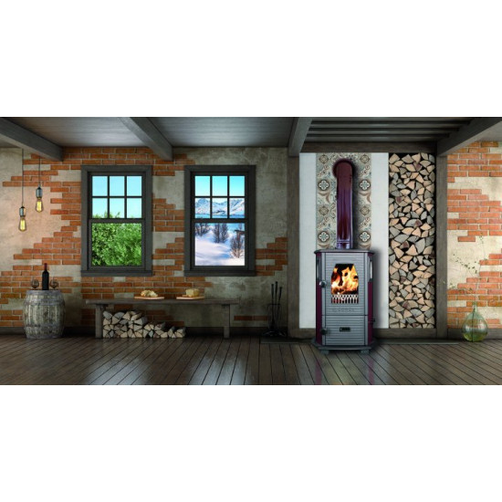 Turbo stove-fireplace Duval EM-5114BL (black edition)