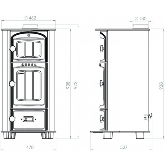 Stove-fireplace with oven (Euro stove) Duval EK-5110. SUREL Series