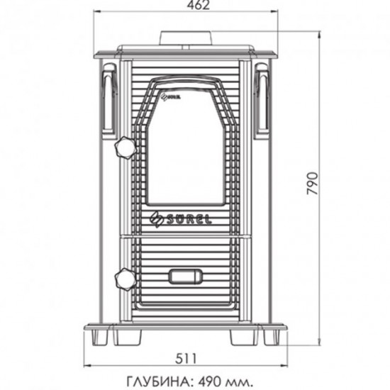 Stove-fireplace (Euro stove) Duval EM-5115. SUREL Series