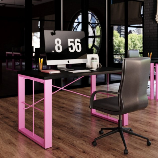 Office desk Fenster Prime Pink chipboard Black 76x130x70