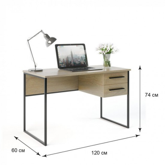 Desk Fenster Univer 5 Sonoma Oak 74x120x60