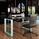 Office desk Fenster Prime Turquoise chipboard Black 76x130x70