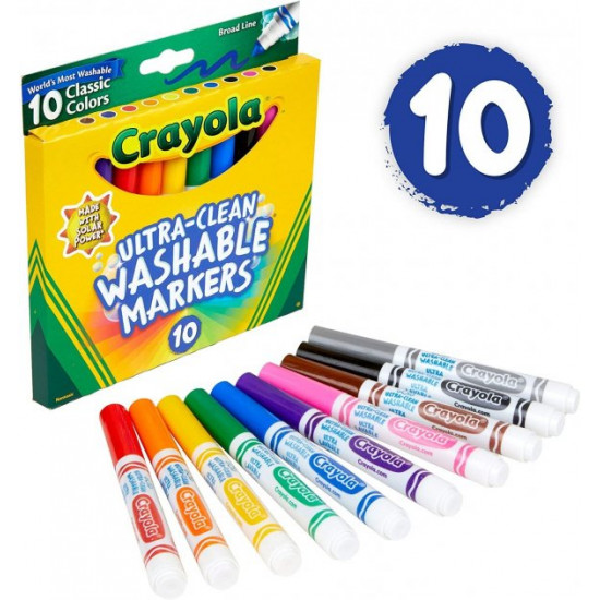 Crayola Ultra Clean Washable Markers Set of 10 (58-7851)