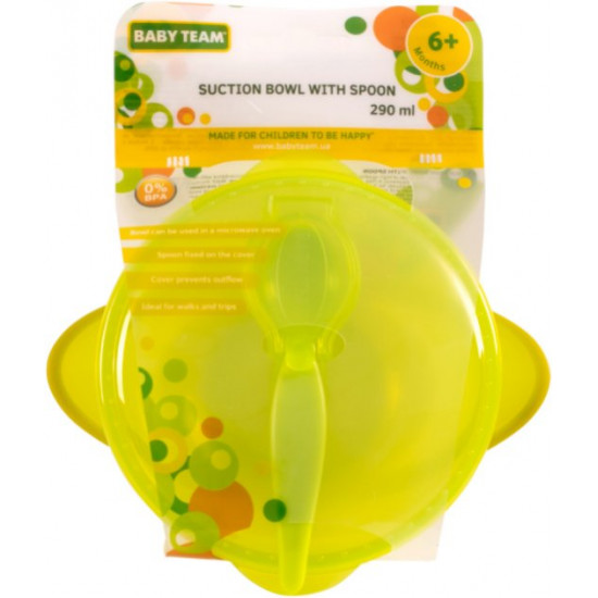 Baby Team plate with suction cup with lid and spoon 290 ml (310536463)