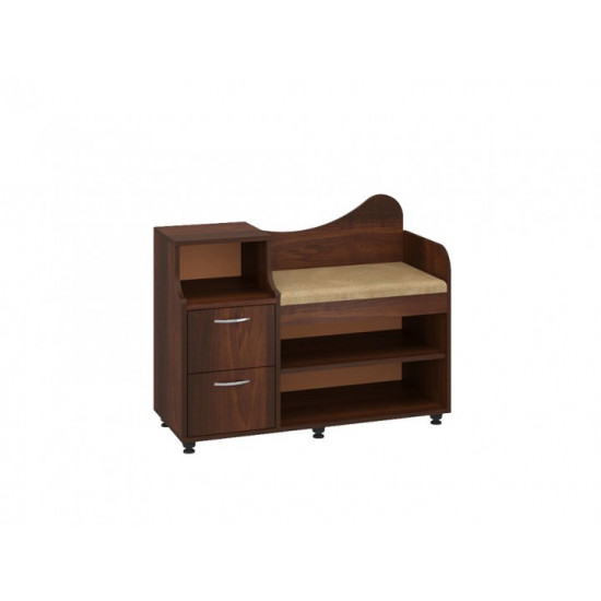 Shoe cabinet B-2 Pekhotin Walnut + Toronto Brown