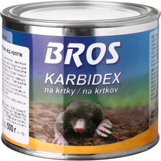 ЗАСІБ ВІД КРОТІВ BROS KARBIDEX 500 Г