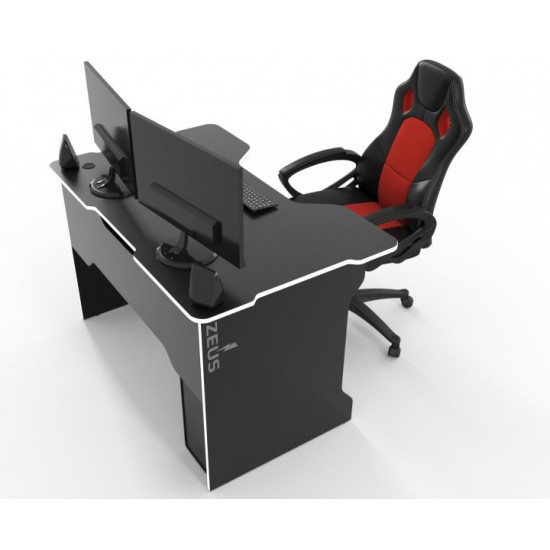 Gaming desk ZEUS Tron black + white