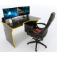 Gaming desk ZEUS Tron black + yellow