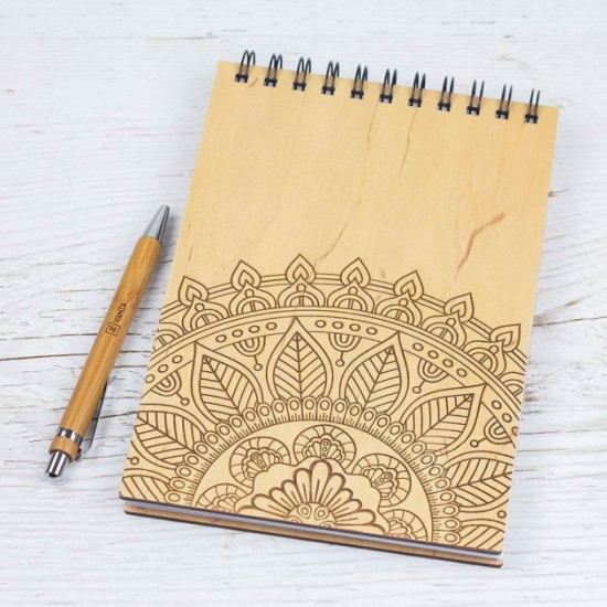 Wooden notebook VANZA Mandala 2 light