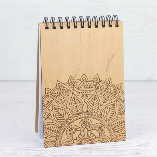 Wooden notebook VANZA Mandala 2 light