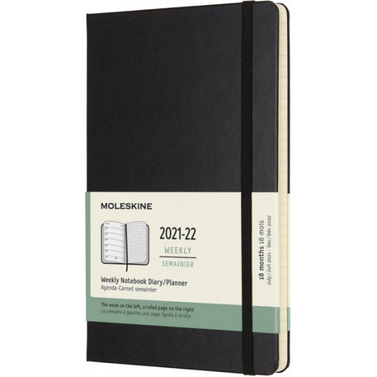 Тижневик Moleskine 2021-2022 13 х 21 см 208 сторінок Чорний (8056420856224)